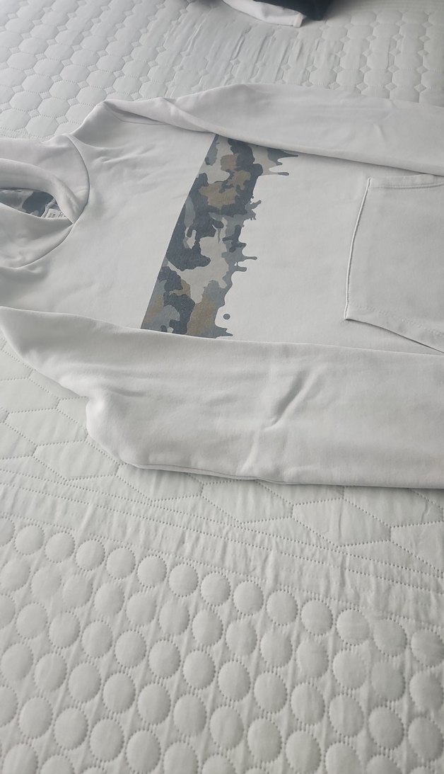 Gri Kamuflaj Desenli Kapüşonlu Sweatshirt - Görsel 4