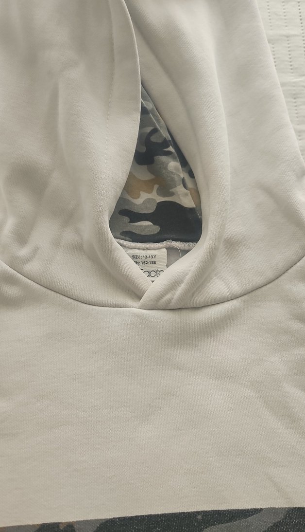 Gri Kamuflaj Desenli Kapüşonlu Sweatshirt - Görsel 2