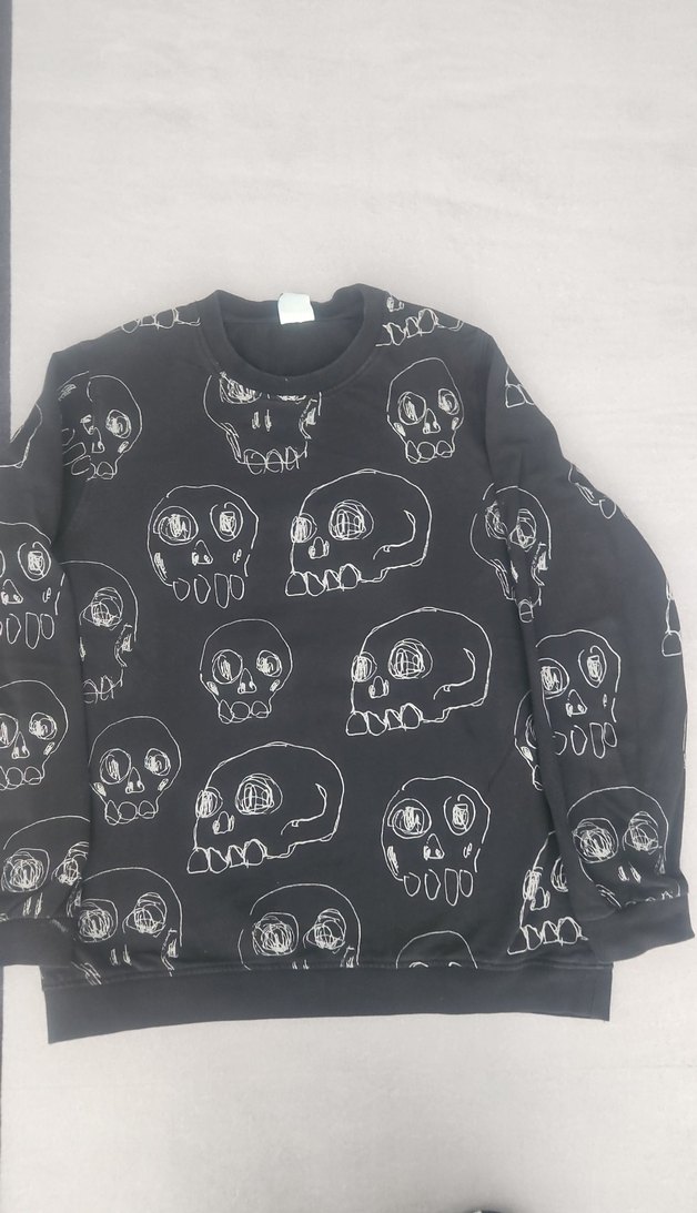 Baskılı Siyah Goth Kadın Sweatshirt - Görsel 2