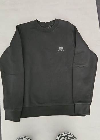 Siyah Erkek Oversize Sweatshirt - Görsel 2