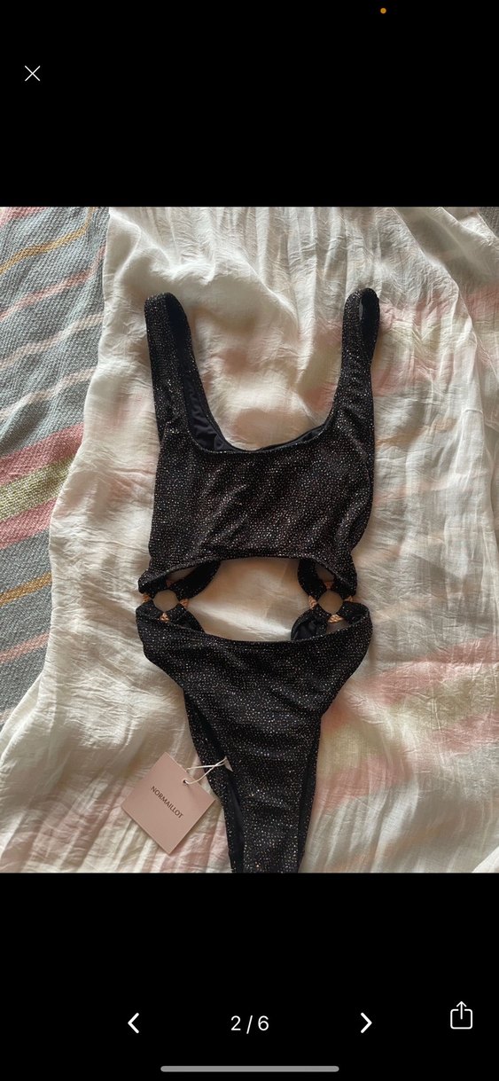 Normaillot Parlak Siyah Yılan Desenli Mini Monokini - Görsel 3