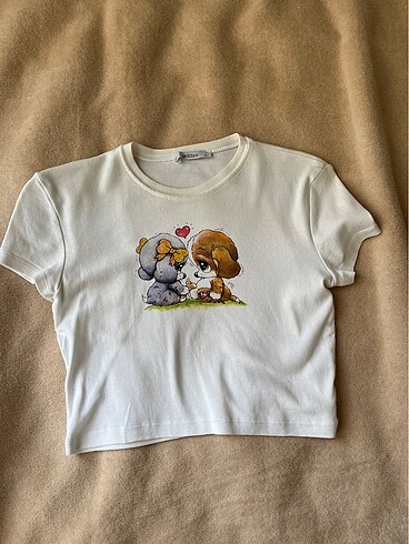 Hayvan baskılı baby tee