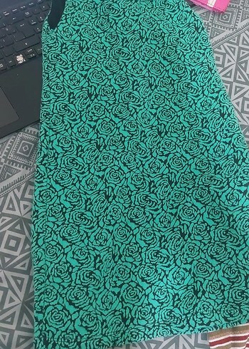 Dantel Detaylı Turkuaz Bohem Uzun Etek