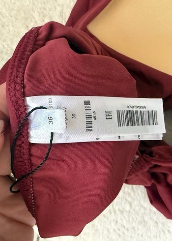 Bordo Drapeli Mini Kadın Mayo - Görsel 8