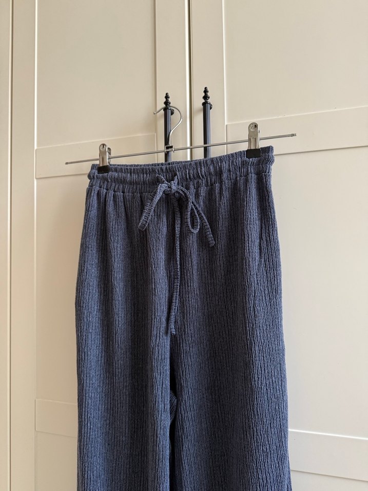 Kadın Gri Denim Bel Detaylı Takım - Görsel 5