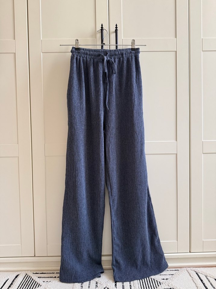 Kadın Gri Denim Bel Detaylı Takım - Görsel 4