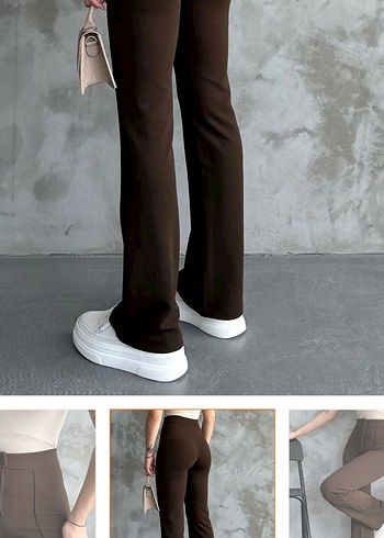 Kahverengi Regular Fit Midi Kadın Pantolon - Görsel 2