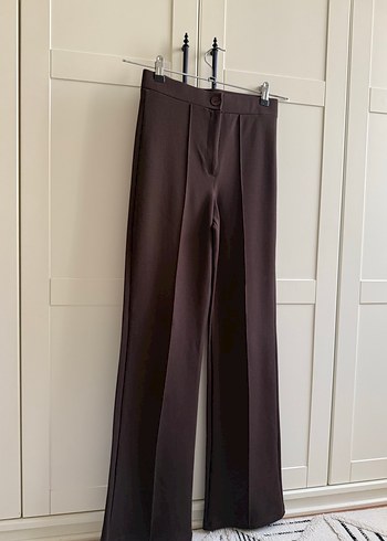 Kahverengi Regular Fit Midi Kadın Pantolon - Görsel 7