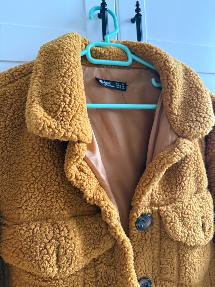 Düğmeli Kahverengi Midi Kadın Ceket - Görsel 3