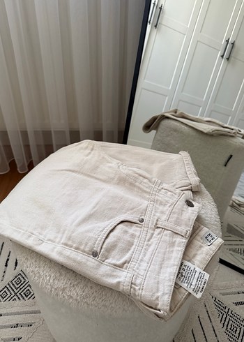 Bej Keten Midi Kadın Pantolon - Görsel 8