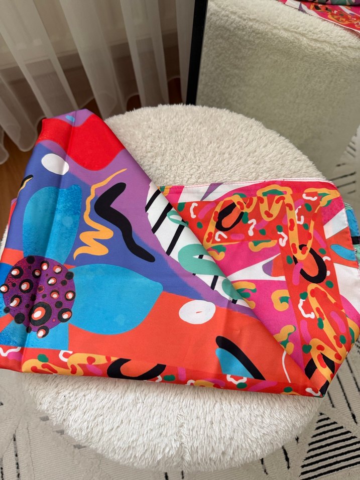 Renkli Tie-Dye Uzun Kadın Pareo - Görsel 2