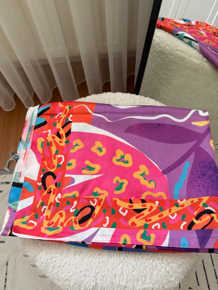 Renkli Tie-Dye Uzun Kadın Pareo - Görsel 4