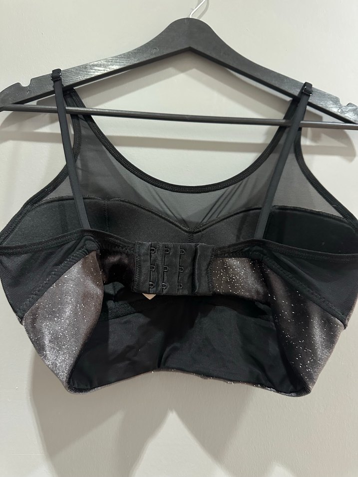 Siyah Payetli Strappy Bustier - Görsel 2