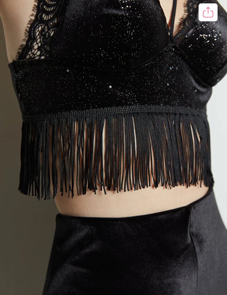 Püsküllü Siyah Mini Bustiyer - Görsel 3