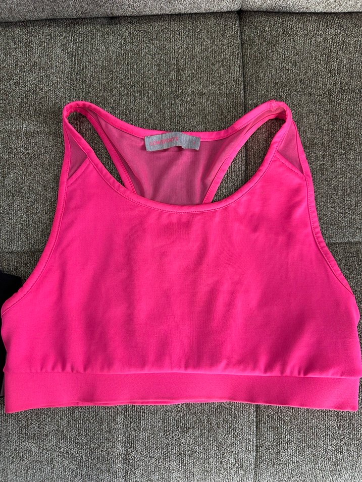 Renkli Desenli ve Pembe Kısa Spor Sütyen - Görsel 3