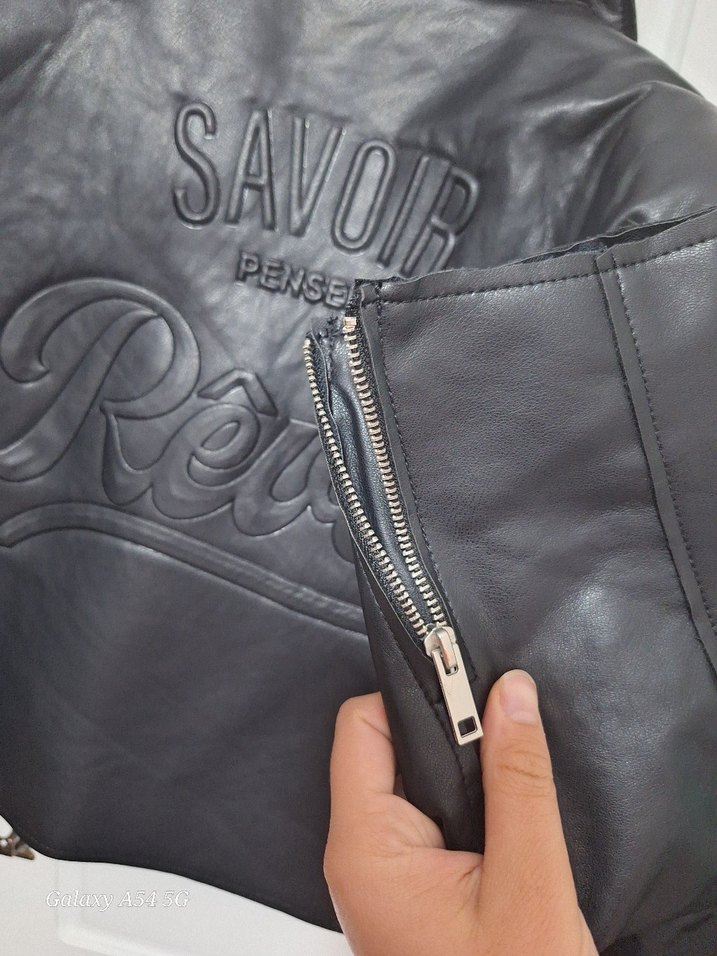 Siyah Deri Ceket - Görsel 5