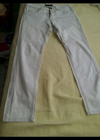 Lufian Marka 40 Beden Beyaz Pamuklu Erkek Pantolon - Görsel 3