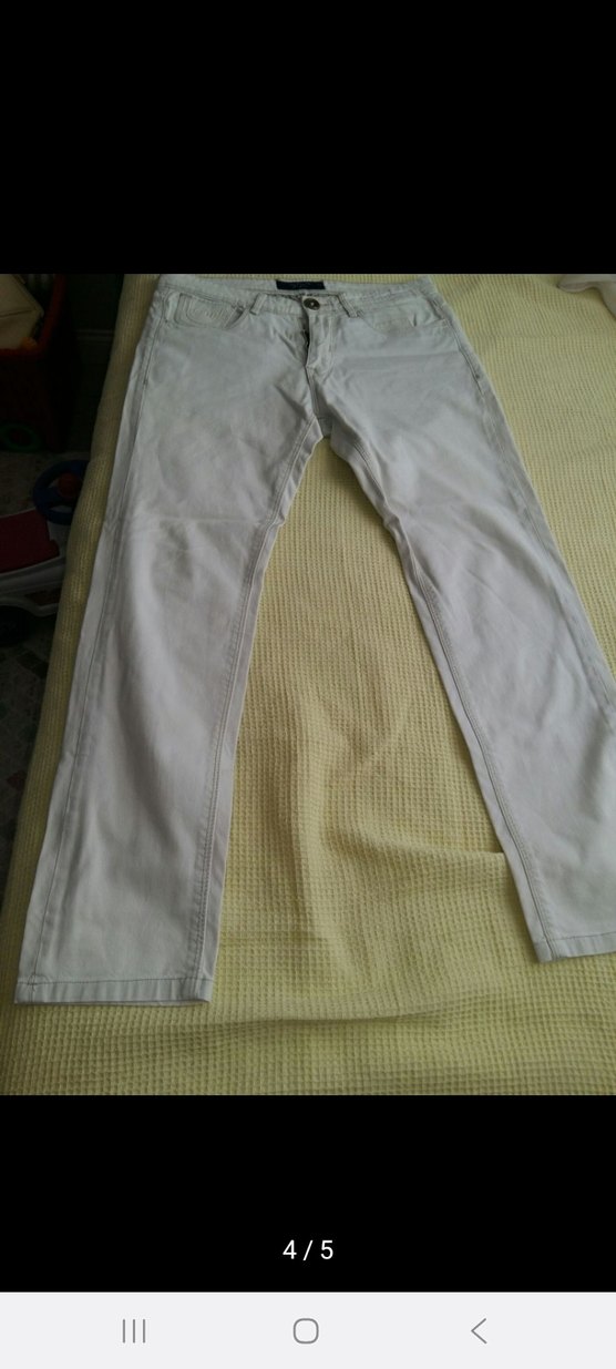 Lufian Marka 40 Beden Beyaz Pamuklu Erkek Pantolon - Görsel 3