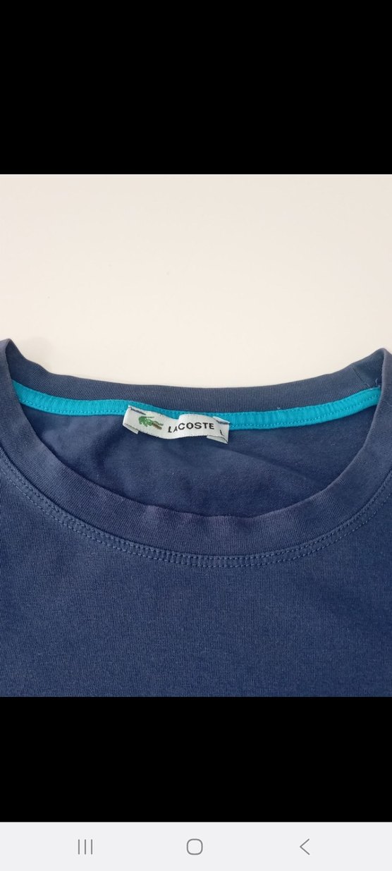 Lacoste M/L Erkek Koyu Mavi Denim Tişört - Görsel 2