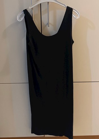 Siyah Uzun Kolsuz Kadın Elbise - Görsel 2