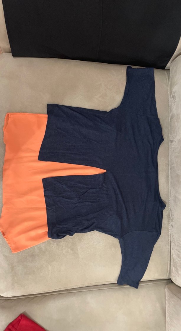 lacivert turuncu tişört - Görsel 2