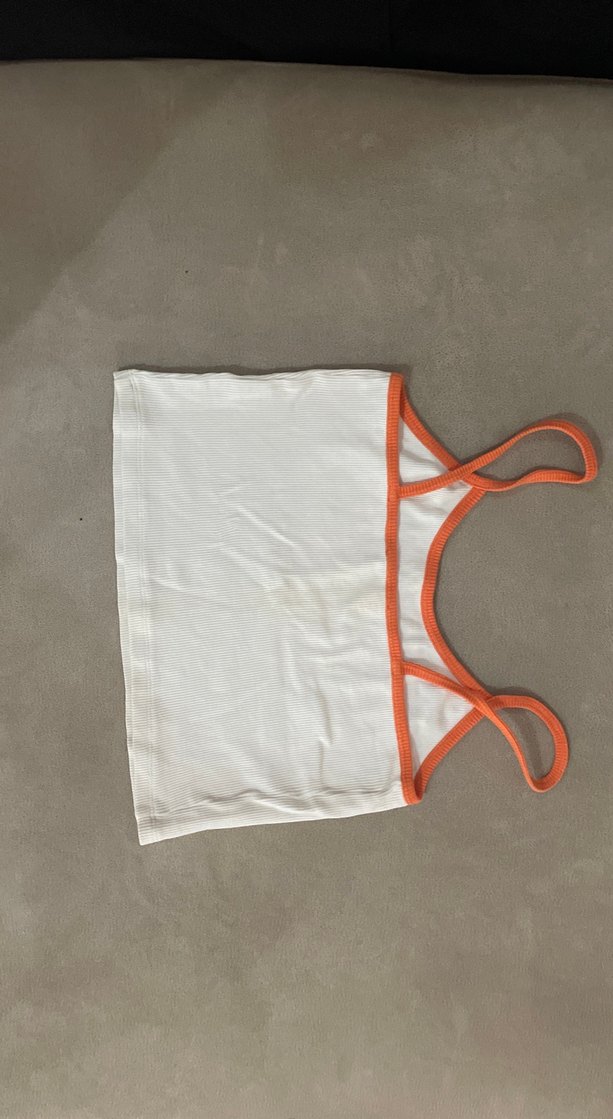 Beyaz Turuncu Detaylı crop atlet - Görsel 2