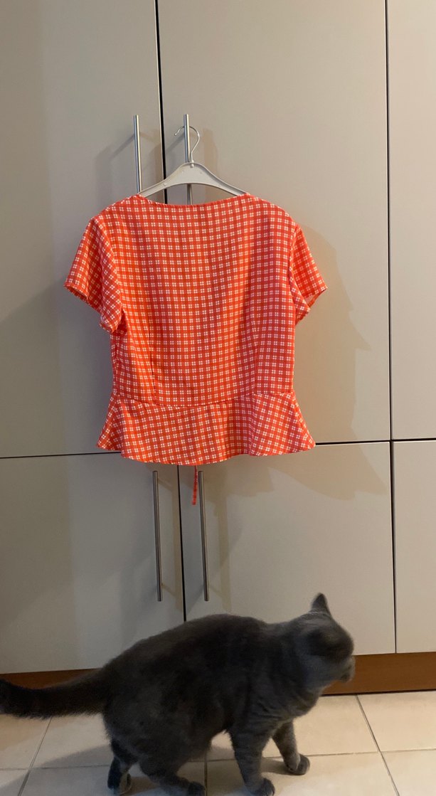 turuncu gomlek bluz kisa kollu - Görsel 2