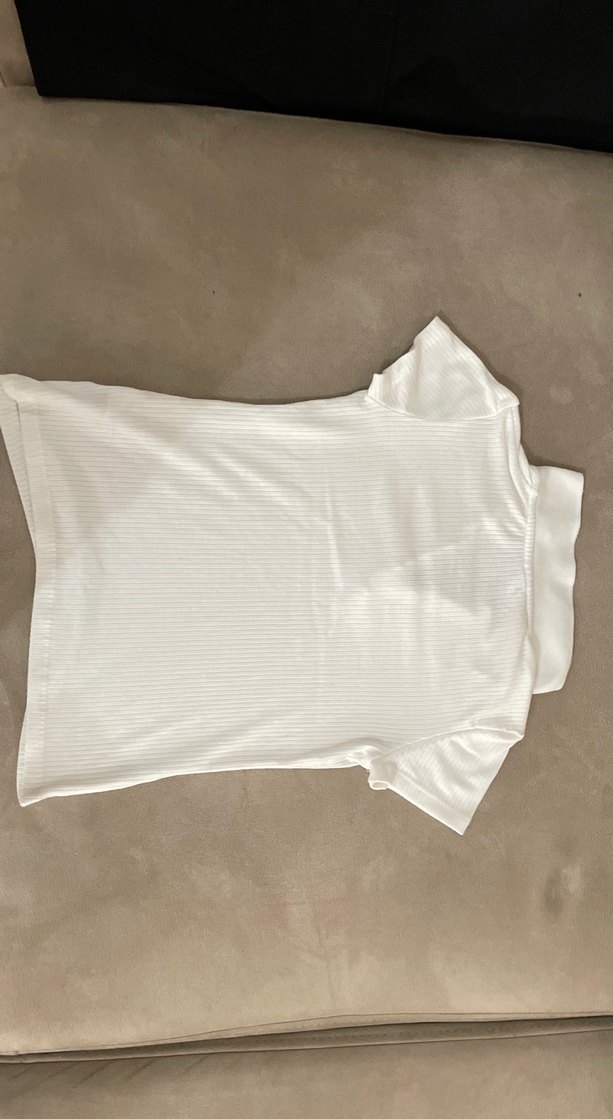 Beyaz Kısa Kollu Kadın bluz - Görsel 2