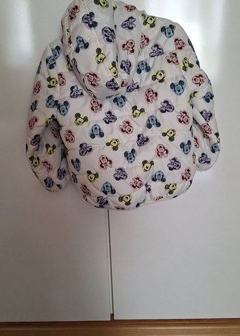 Kapüşonlu Renkli Baskılı Kız Ceketi - Görsel 4