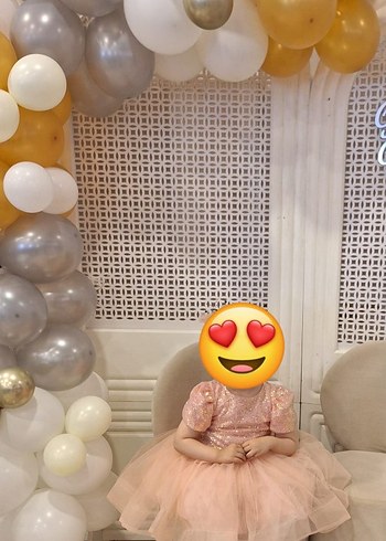 Pulpayetli Kız Çocuk Elbise ve Toka - Görsel 6