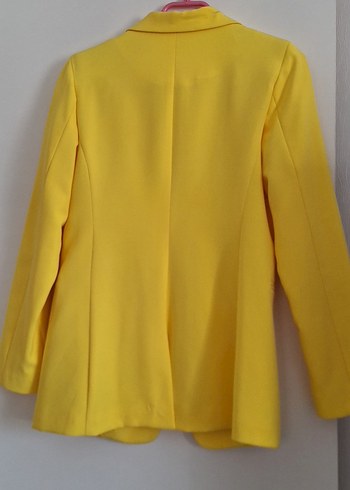 Sarı Kadın Düğmeli Blazer Ceket - Görsel 2