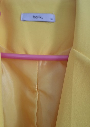 Sarı Kadın Düğmeli Blazer Ceket - Görsel 3