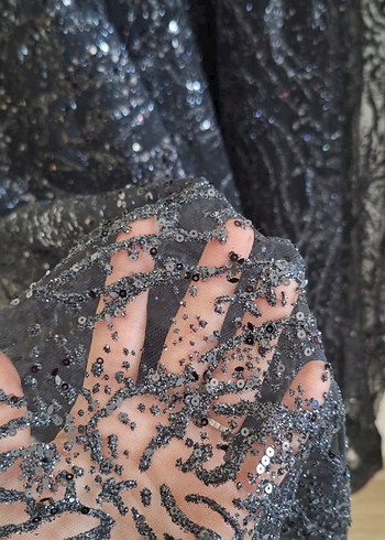 Siyah Uzun Abiye Elbise - Görsel 7