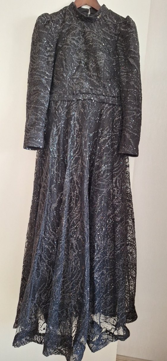 Siyah Uzun Abiye Elbise - Görsel 2