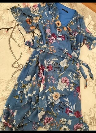Diğer Günlük mavi çiçekli elbise