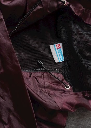 Bordo Fermuarlı kadın Yağmurluk ve Rüzgarlık - Görsel 2