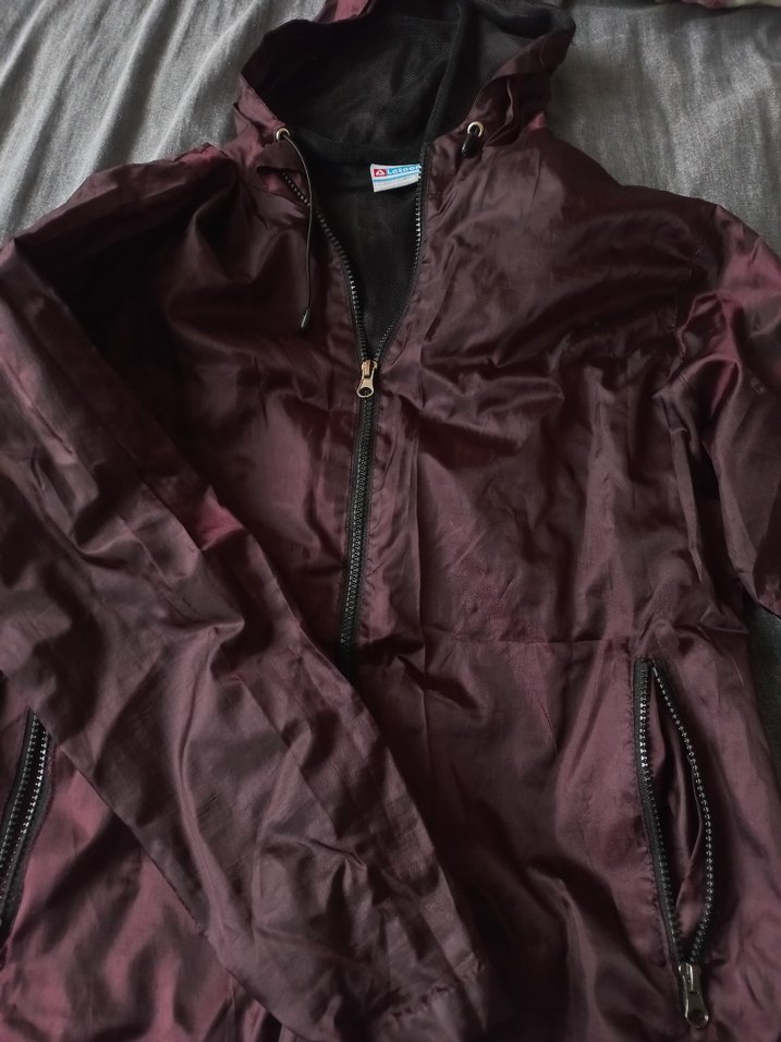 Bordo Fermuarlı kadın Yağmurluk ve Rüzgarlık - Görsel 3