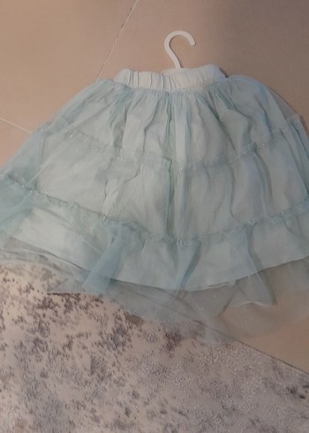 LC Waikiki Mavi Pastel Renkli Kız Çocuk Fırfırlı Etek