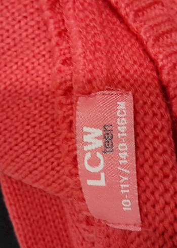 Kız Çocuk Pastel Kırmızı Triko Kazak - Görsel 4