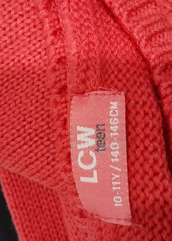 Kız Çocuk Pastel Kırmızı Triko Kazak - Görsel 2