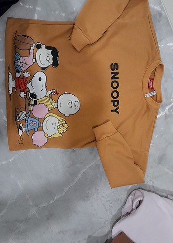 Kız Çocuk Kahverengi Snoopy Sweatshirt - Görsel 2
