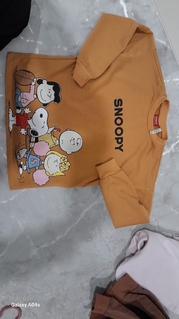 Kız Çocuk Kahverengi Snoopy Sweatshirt - Görsel 2