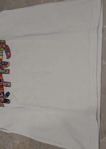 Renkli Baskılı Beyaz Erkek Tişört - Görsel 3