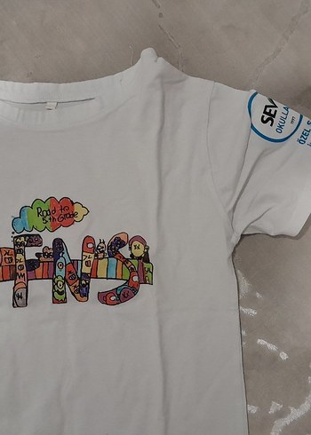 Renkli Baskılı Beyaz Erkek Tişört - Görsel 2