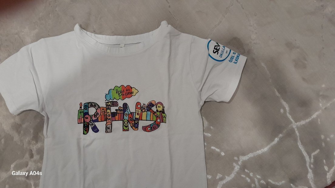 Renkli Baskılı Beyaz Erkek Tişört - Görsel 2