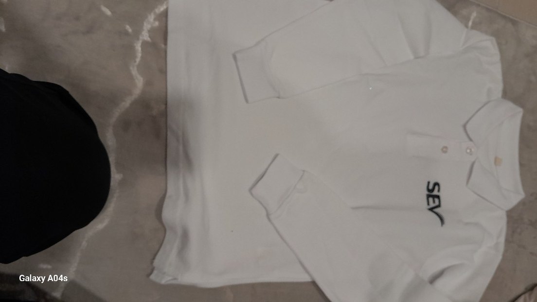 Uzun Kollu Beyaz Erkek Çocuk Polo Tişört - Görsel 2