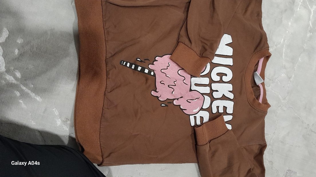 Kız Çocuk Kahverengi Baskılı Sweatshirt - Görsel 2