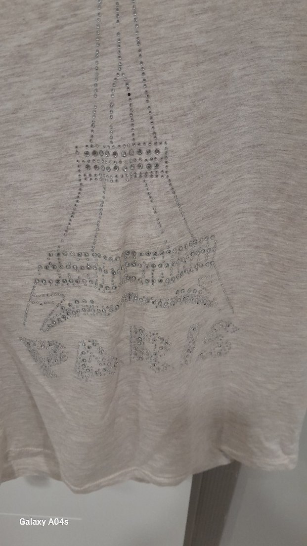 Bej Kız Çocuk Keten Tişört - Görsel 3