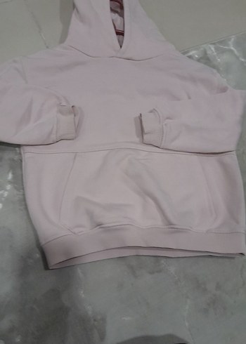 Kadın Pembe Kapüşonlu Sweatshirt - Görsel 2