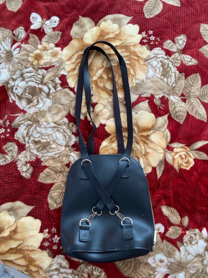 Klasik Siyah Deri Kadın Çanta - Görsel 2